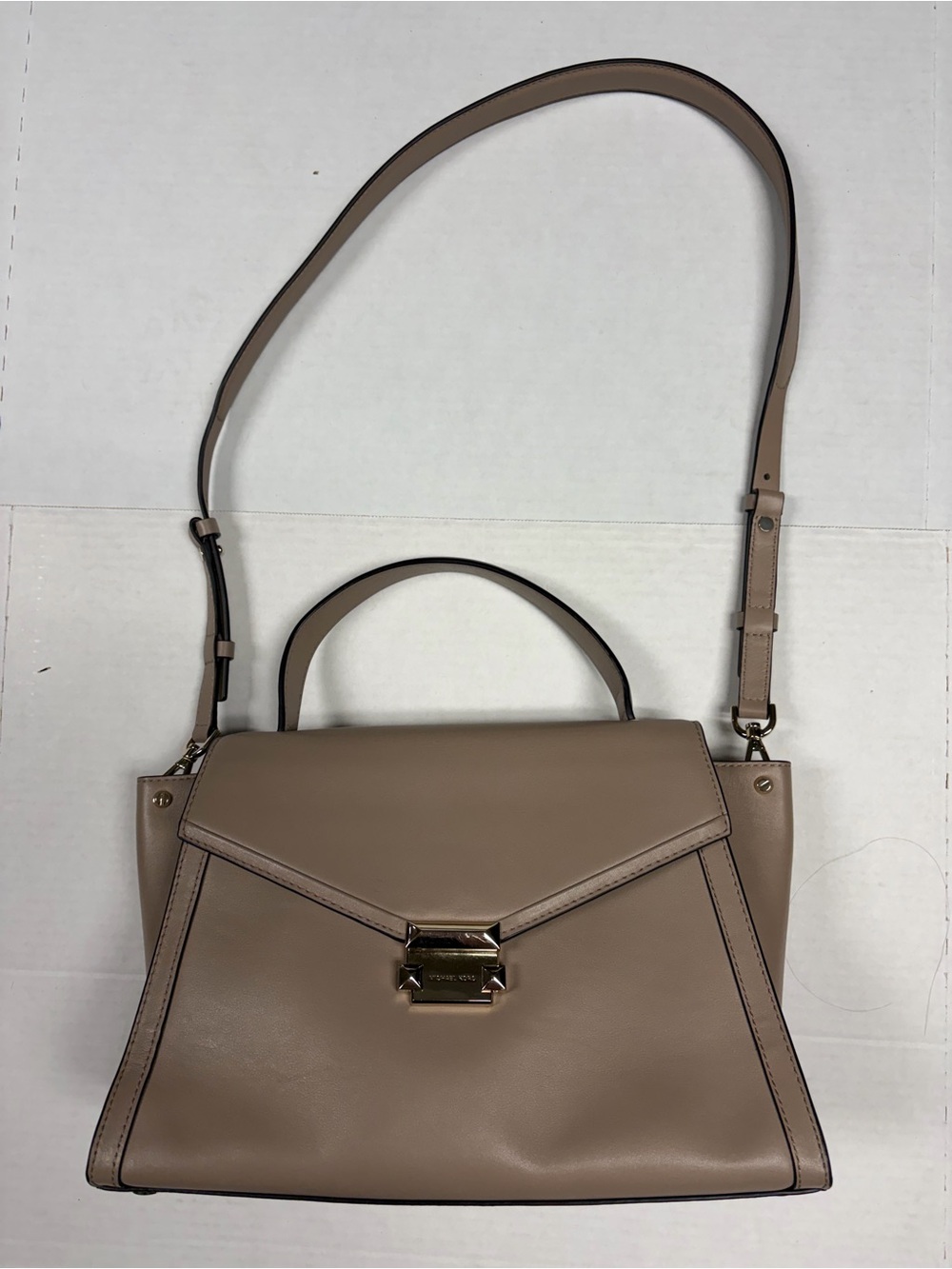 Michael Kors Taupe Leather Top-Handle Satchel Large